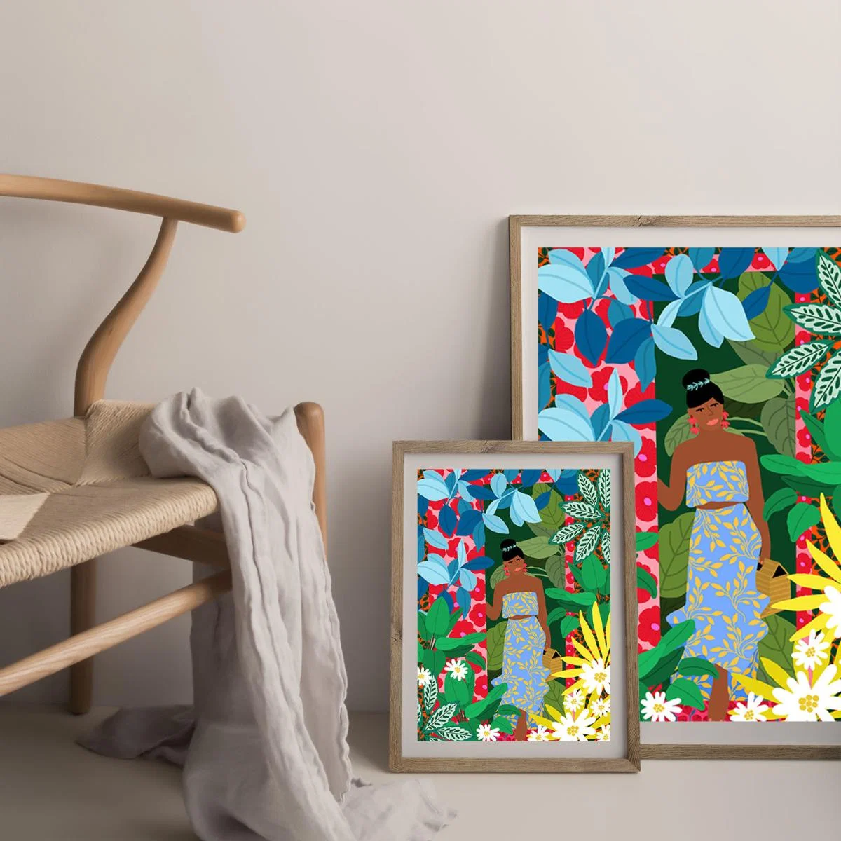 Girl At The Door Art Print Oak Frame – image 10