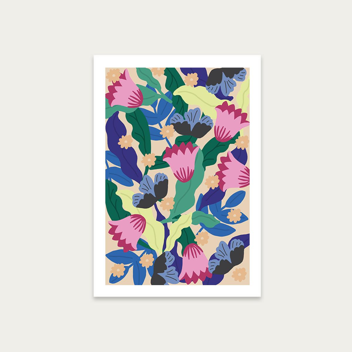 Jaguar Floral Art Print Unframed
