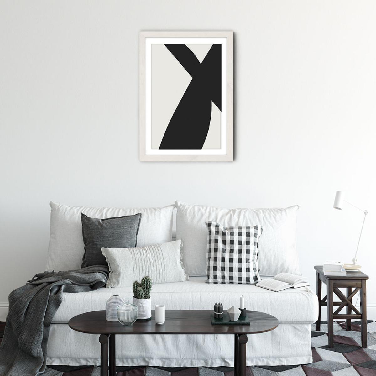 Minimal Black II Art Print White Frame – image 2