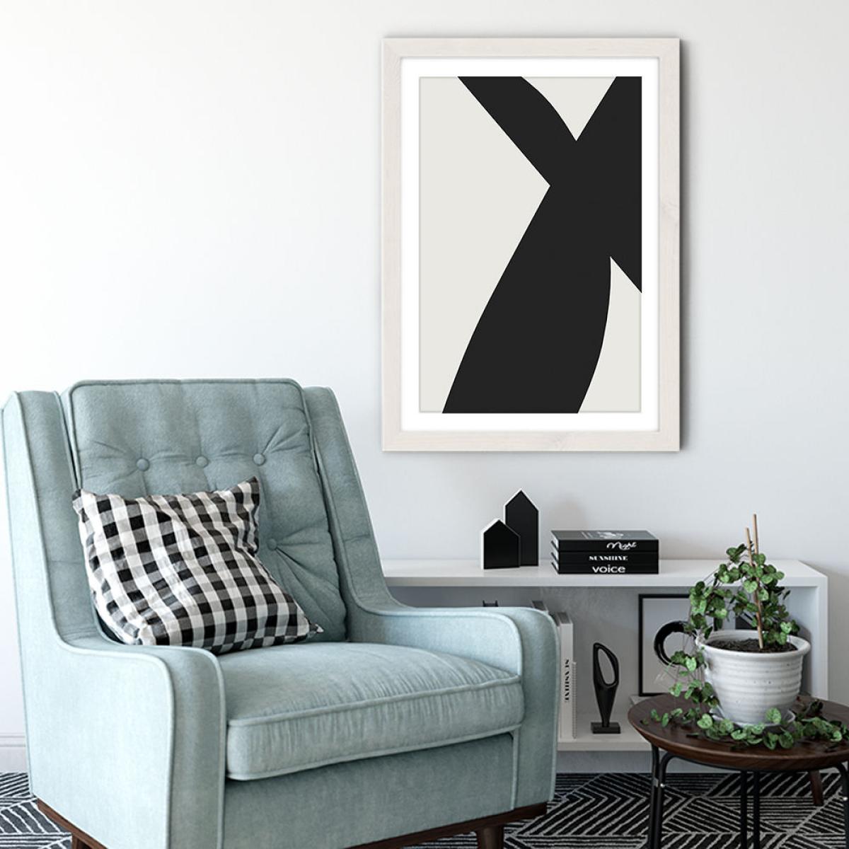 Minimal Black II Art Print White Frame – image 3