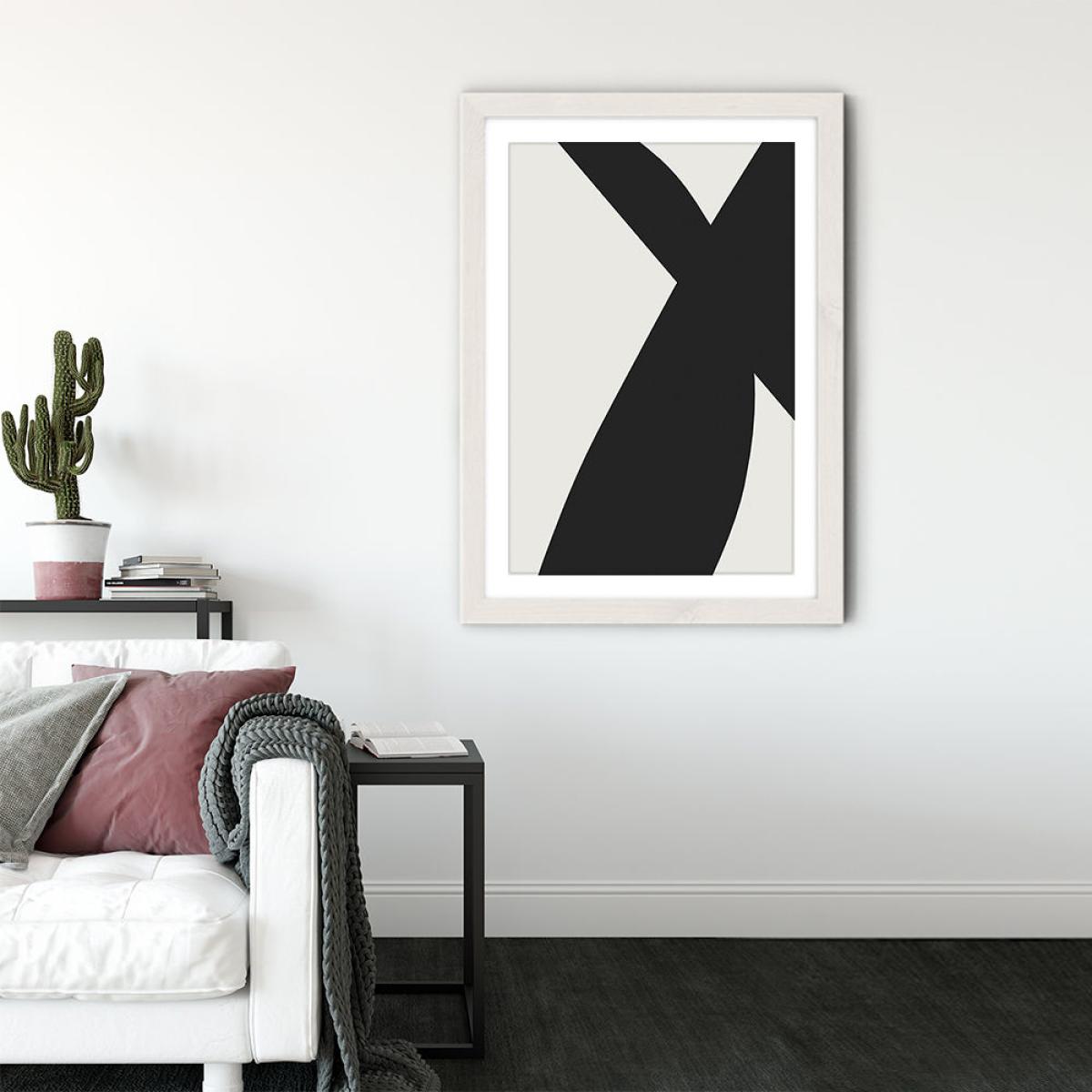 Minimal Black II Art Print White Frame – image 4