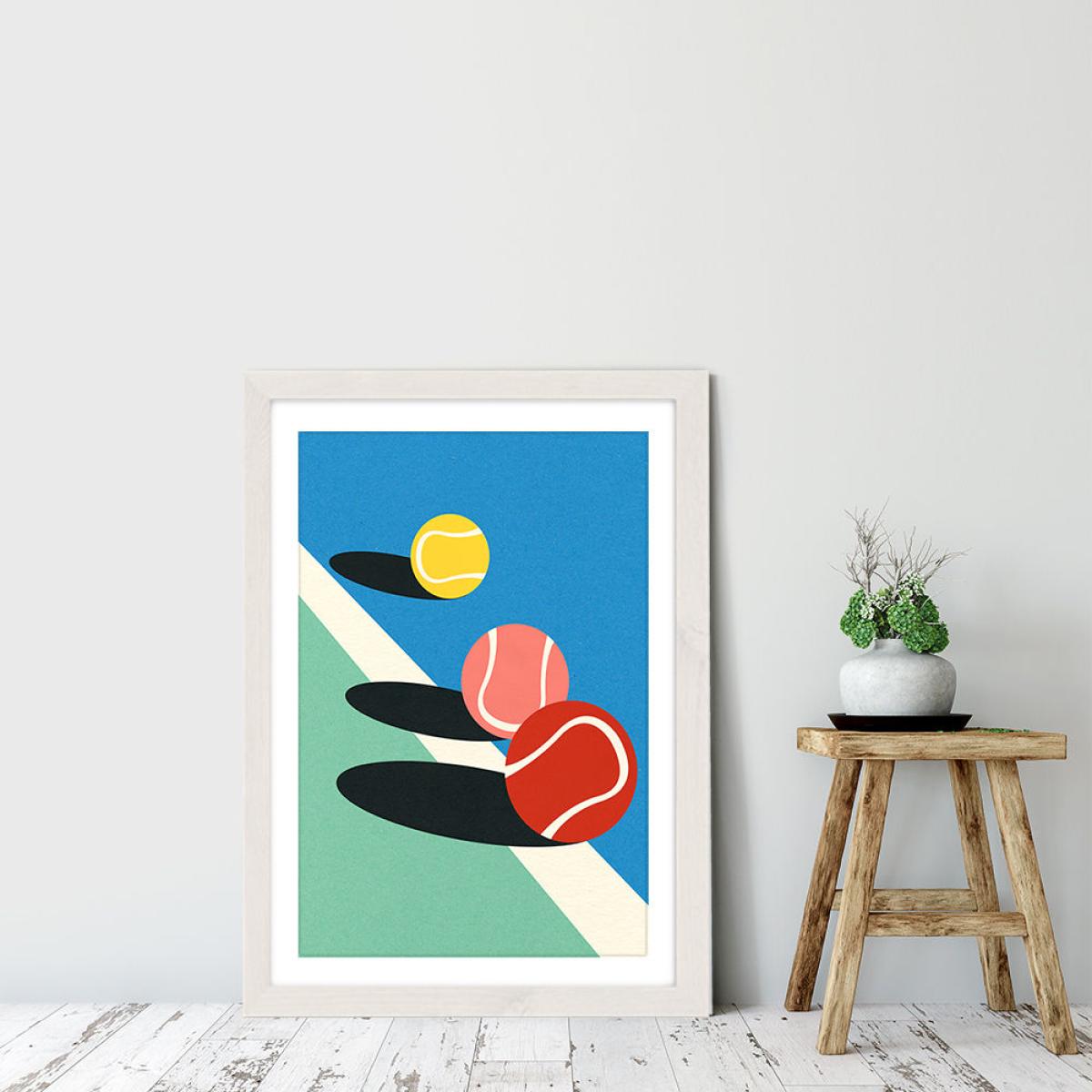 3 Tennis Balls Art Print White Frame – image 6