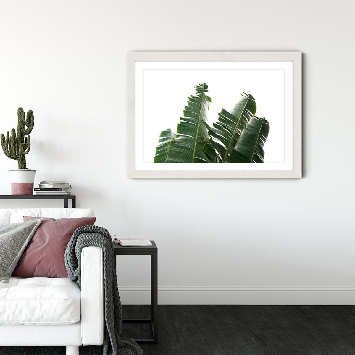 Banana Leaves 1 Art Print White Frame – image 3