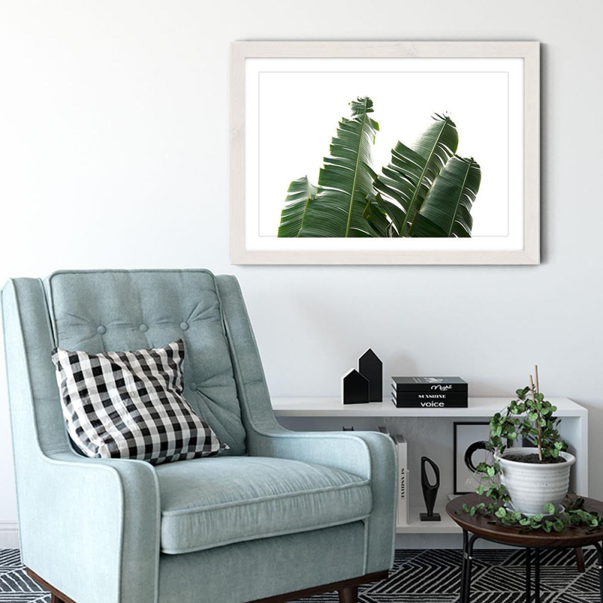Banana Leaves 1 Art Print White Frame – image 4