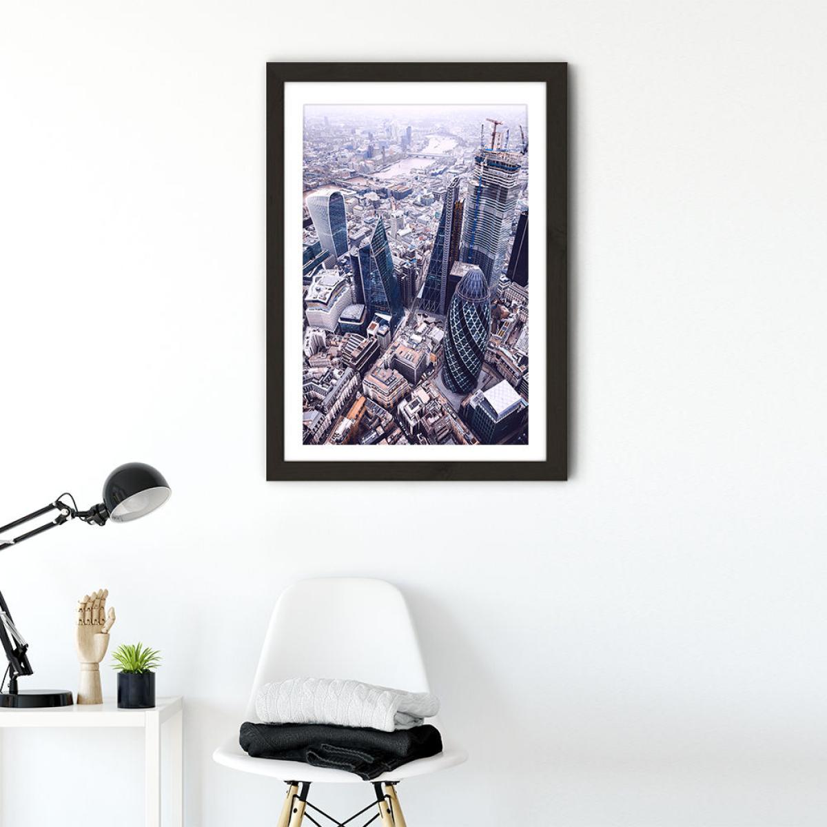 London Drone Art Print Black Frame – image 2