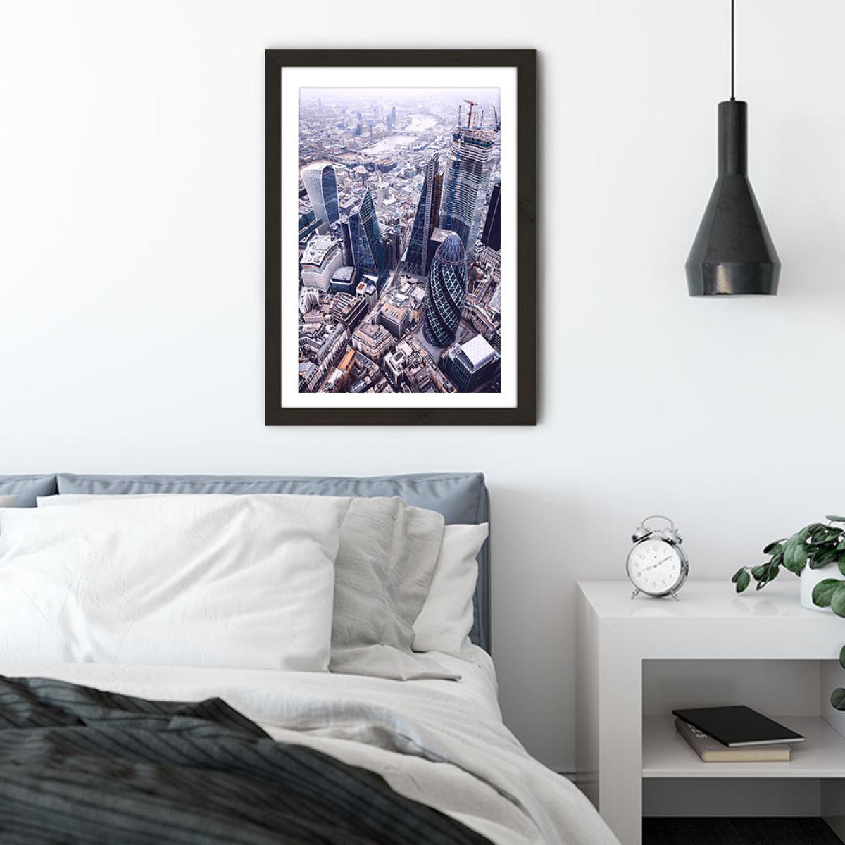 London Drone Art Print Black Frame – image 3