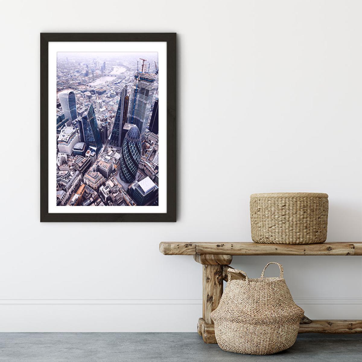 London Drone Art Print Black Frame – image 4