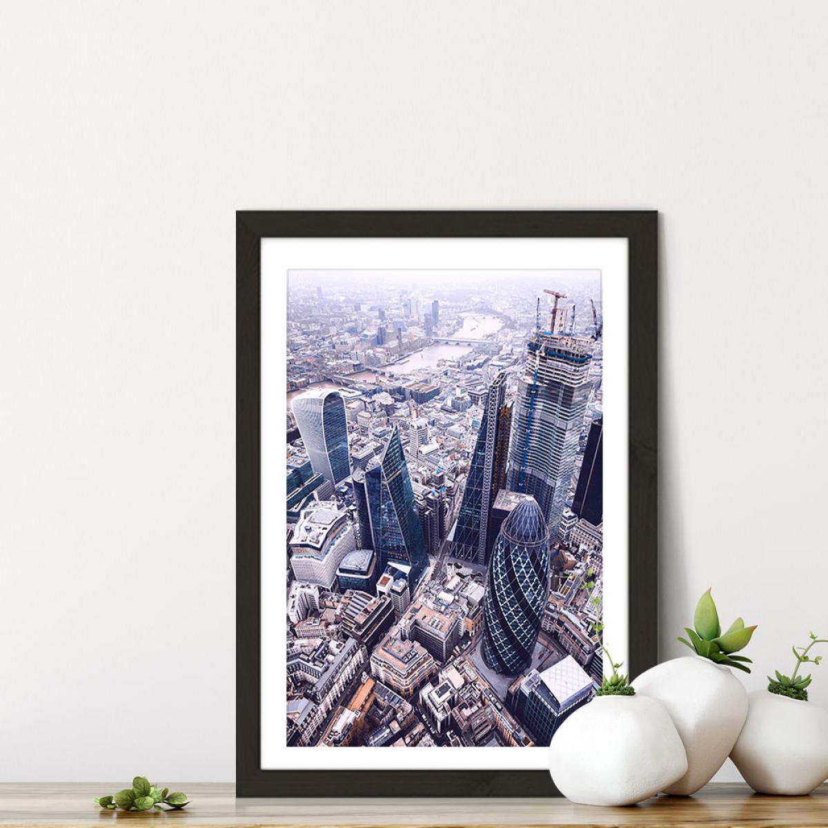 London Drone Art Print Black Frame – image 5