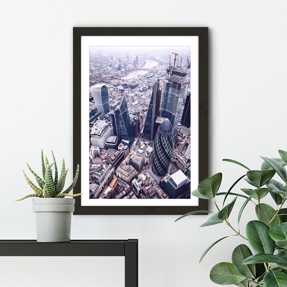 London Drone Art Print Black Frame – image 6