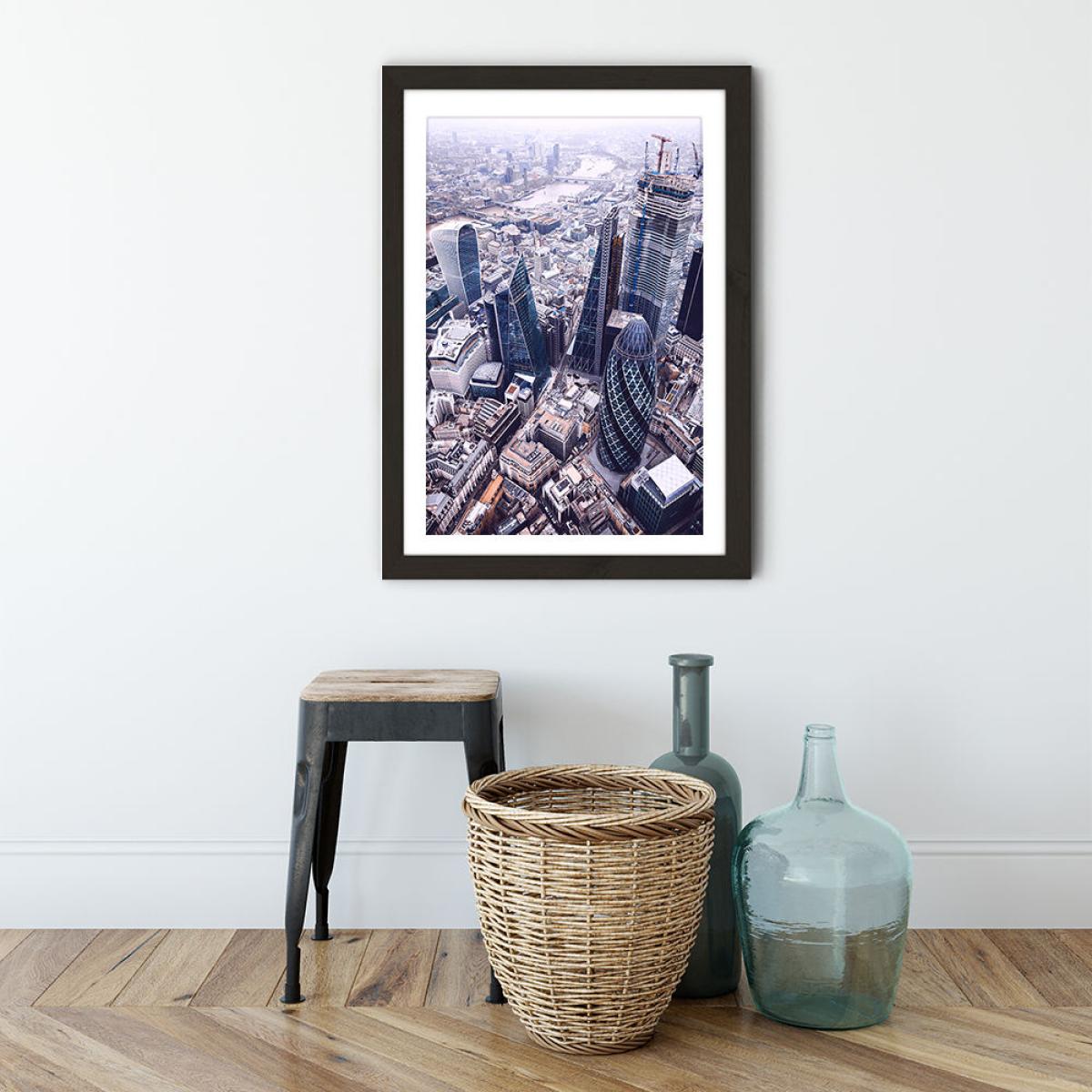 London Drone Art Print Black Frame – image 7