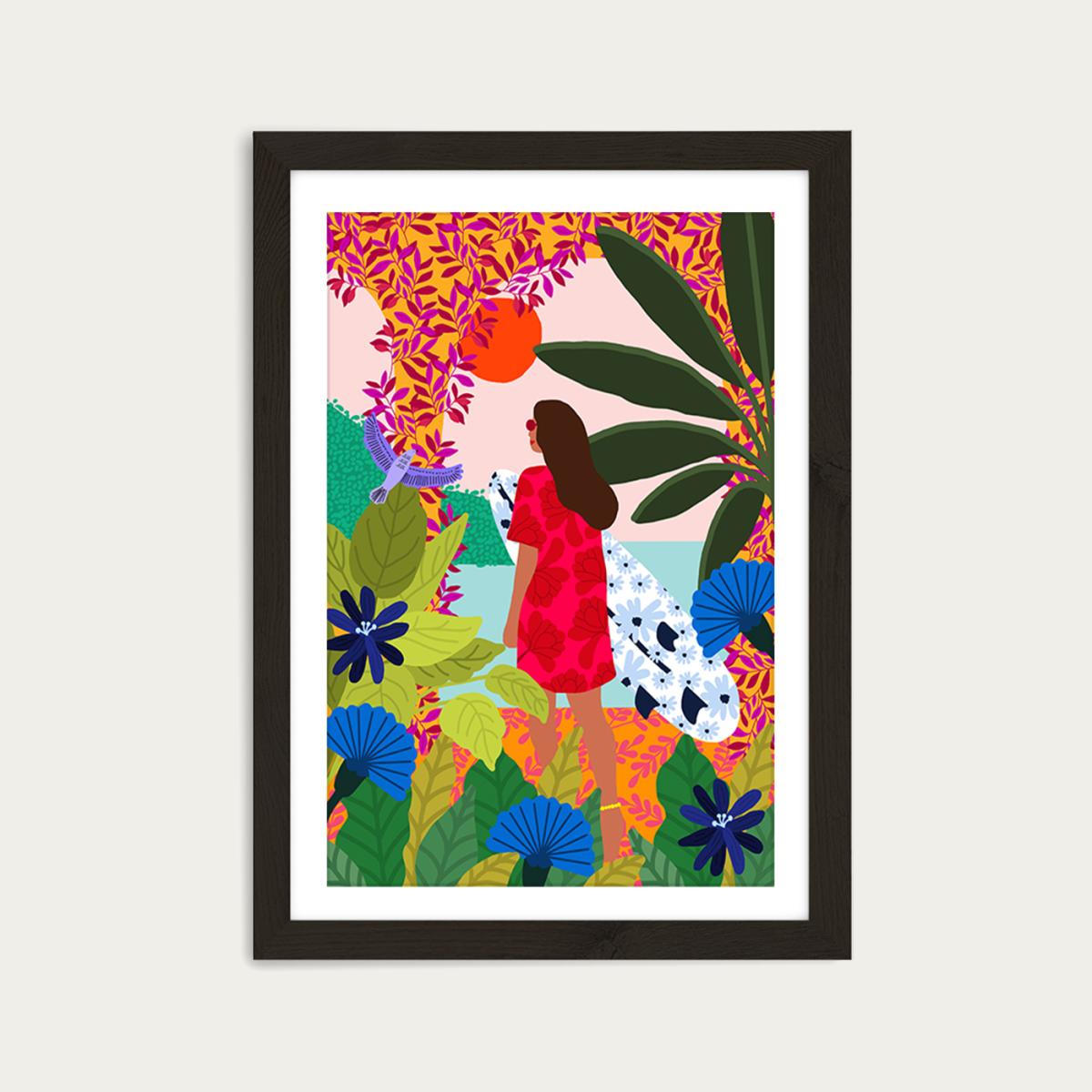 Going Surfing Art Print Black Frame – image 1