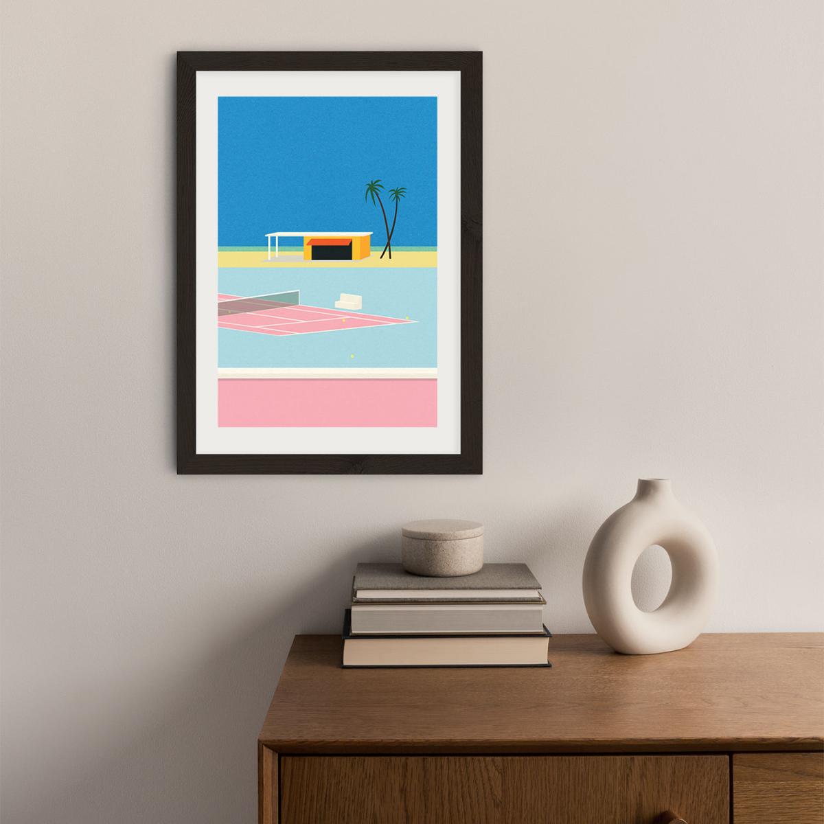 Tennis By The Beach Art Print Black Frame – image 2
