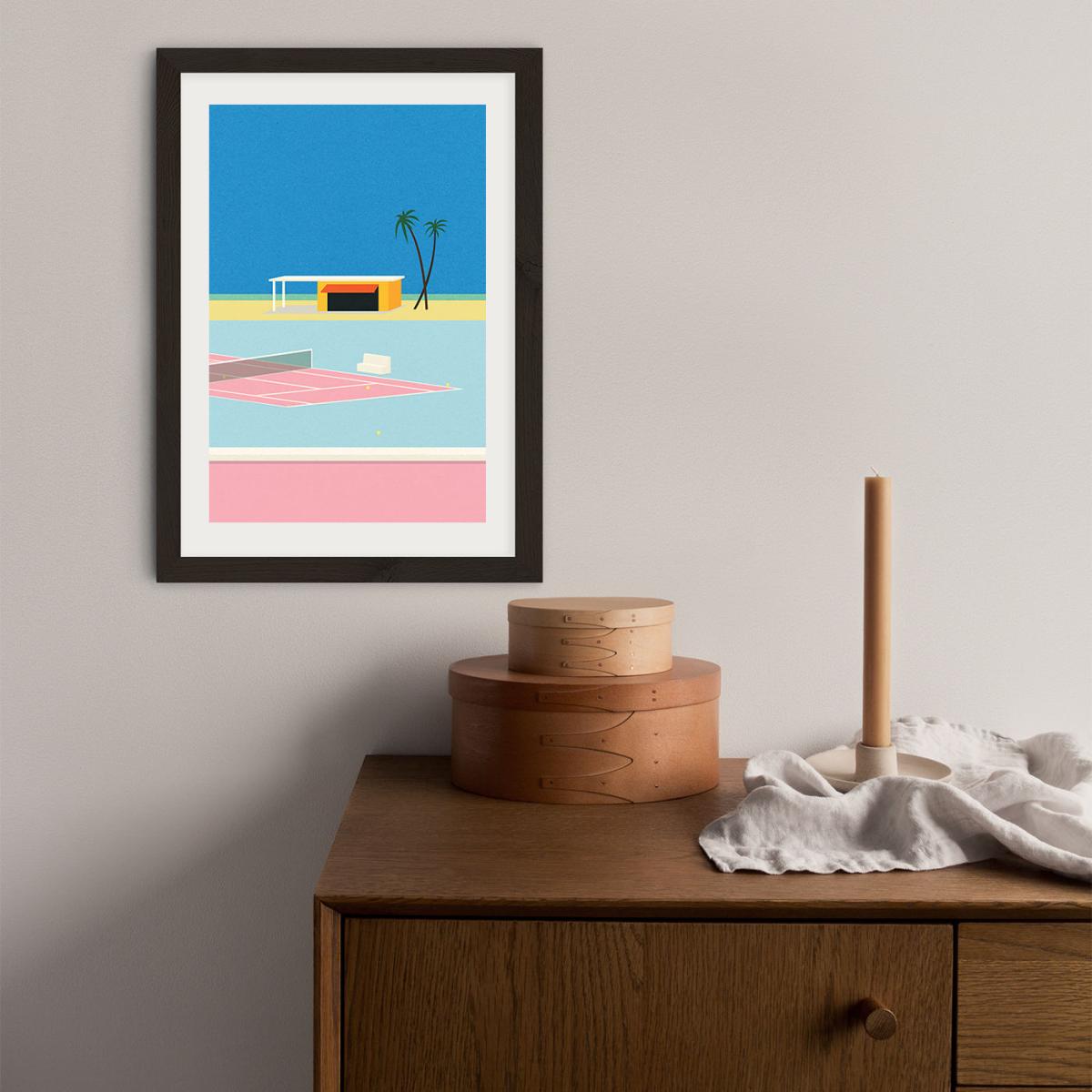 Tennis By The Beach Art Print Black Frame – image 4