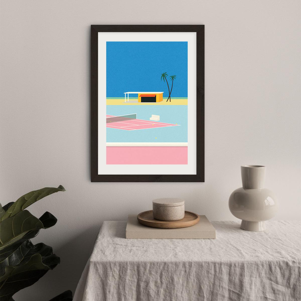 Tennis By The Beach Art Print Black Frame – image 5