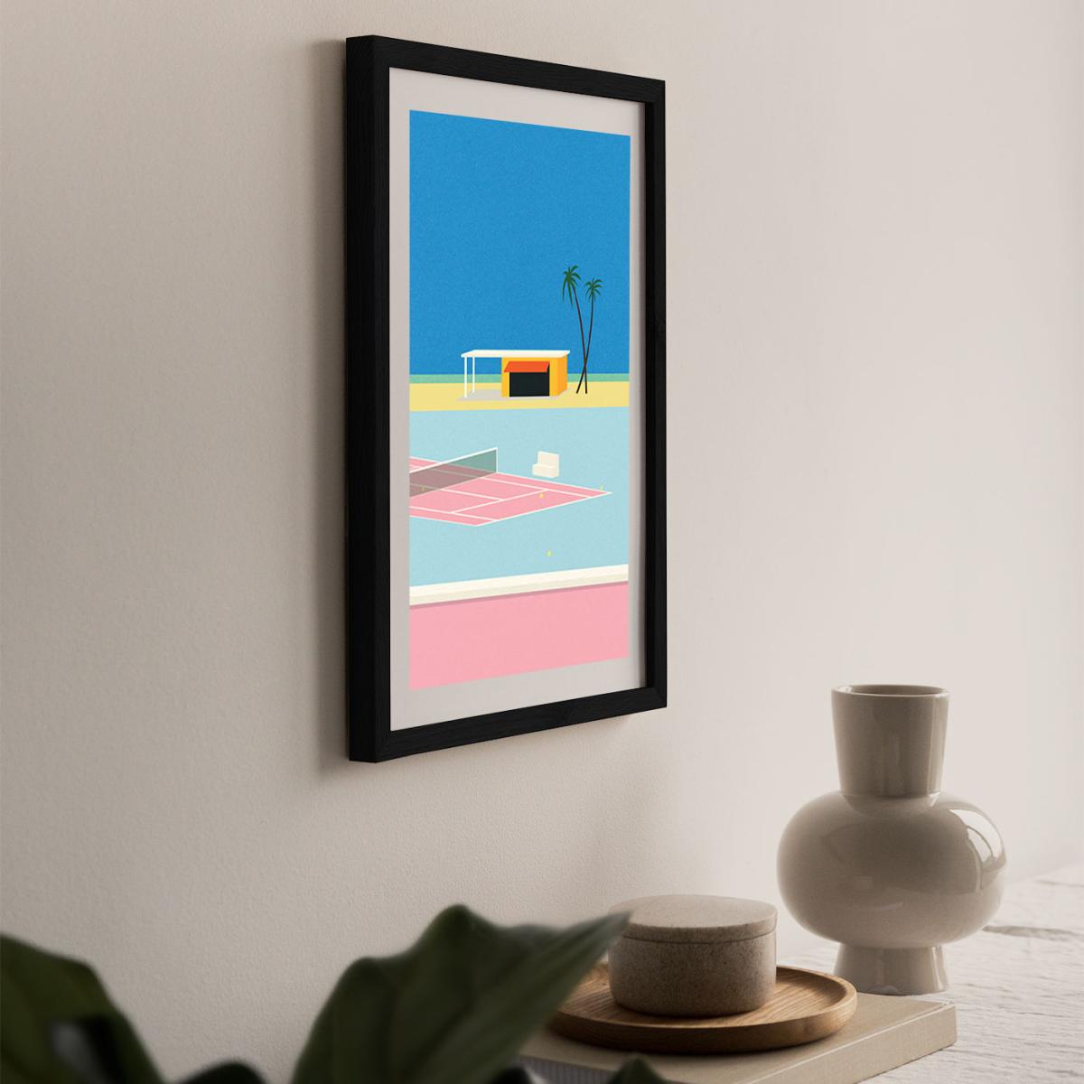 Tennis By The Beach Art Print Black Frame – image 7