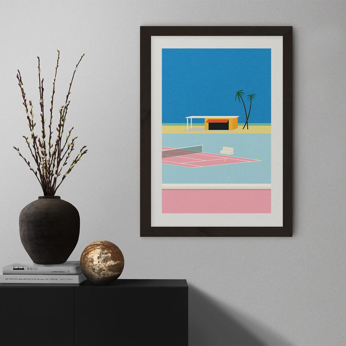 Tennis By The Beach Art Print Black Frame – image 8
