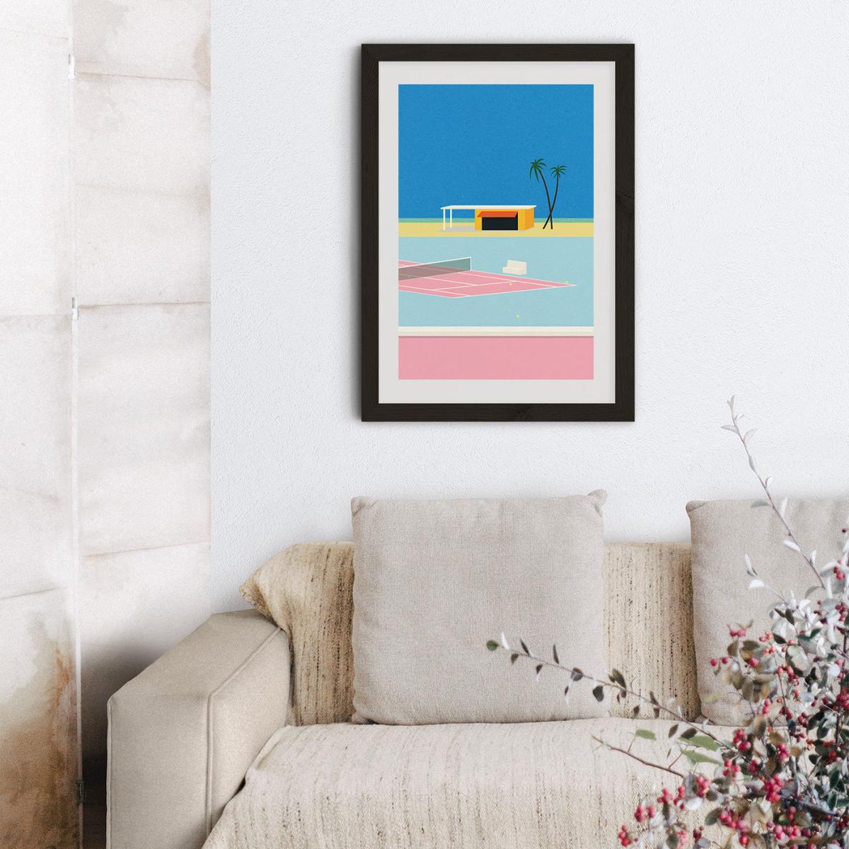 Tennis By The Beach Art Print Black Frame – image 9