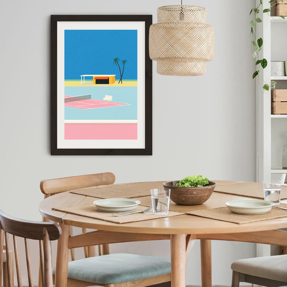 Tennis By The Beach Art Print Black Frame – image 10