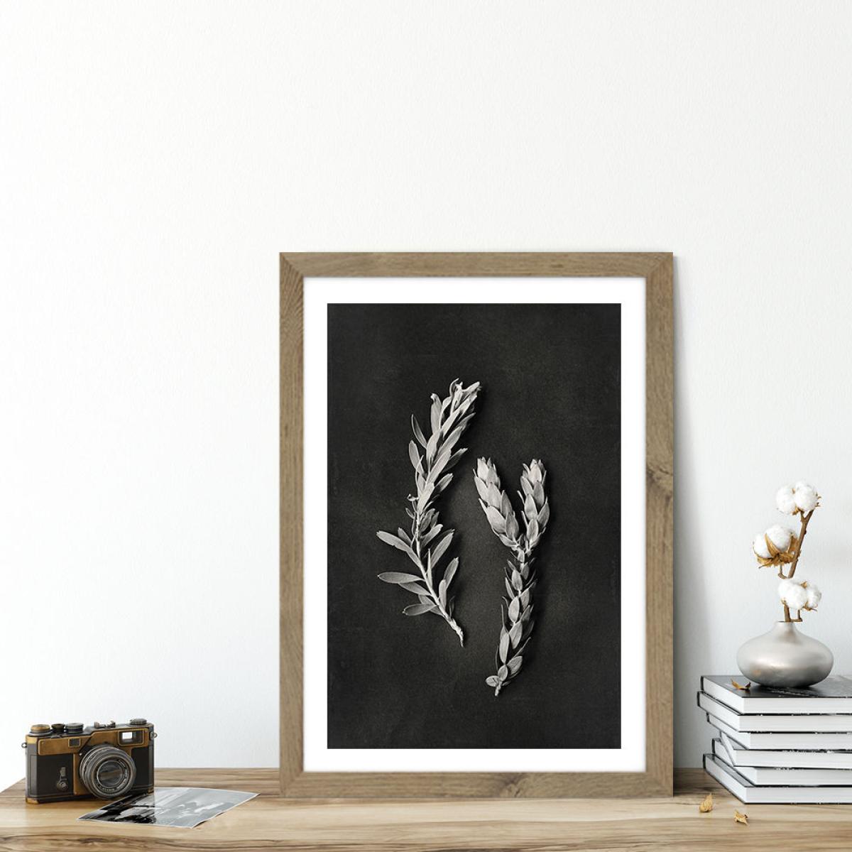 Monochrome Pins 2 Art Print Oak Frame – image 5