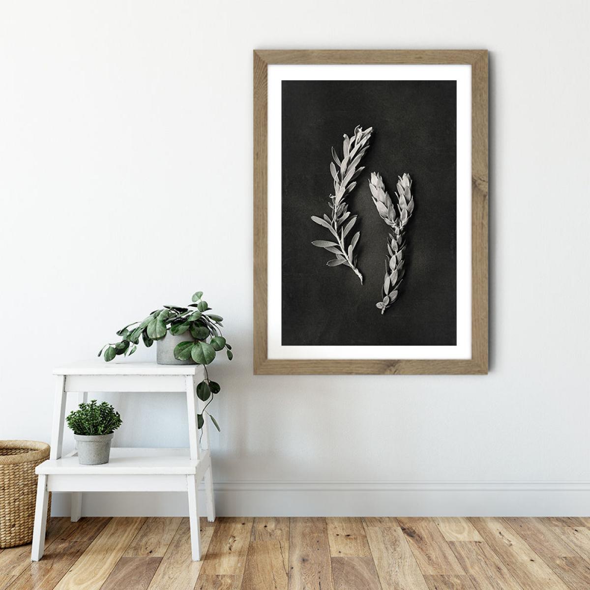 Monochrome Pins 2 Art Print Oak Frame – image 6