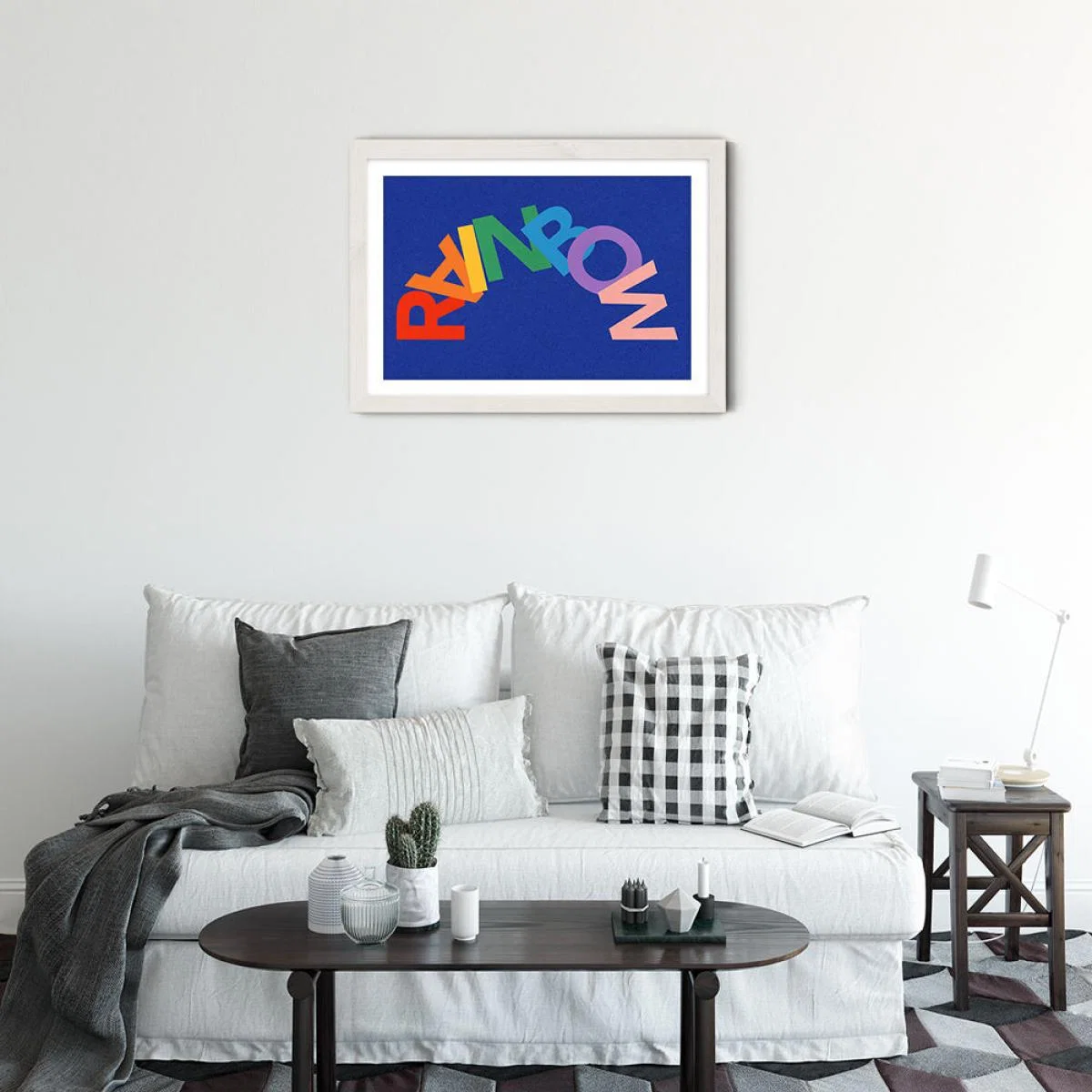 Rainbow Art Print White Frame – image 2