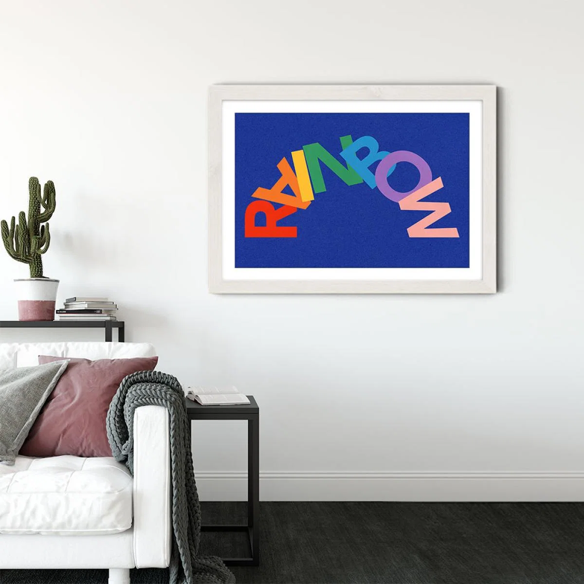 Rainbow Art Print White Frame – image 3