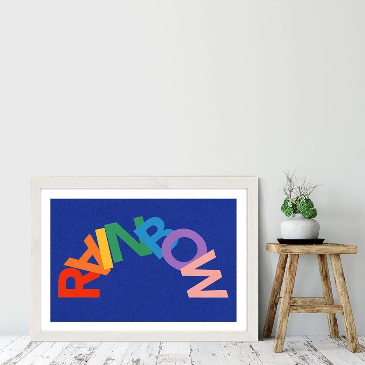 Rainbow Art Print White Frame – image 6