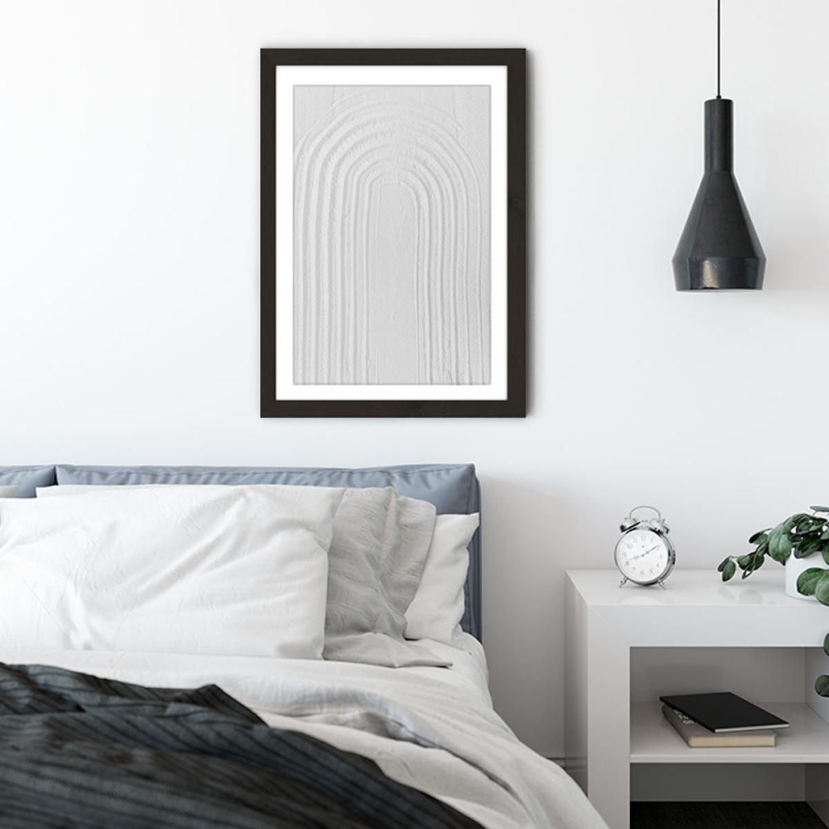 White Textures II - Minimal Rainbow Art Print Black Frame – image 4
