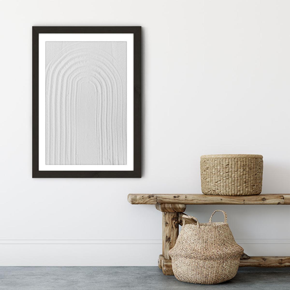 White Textures II - Minimal Rainbow Art Print Black Frame – image 6