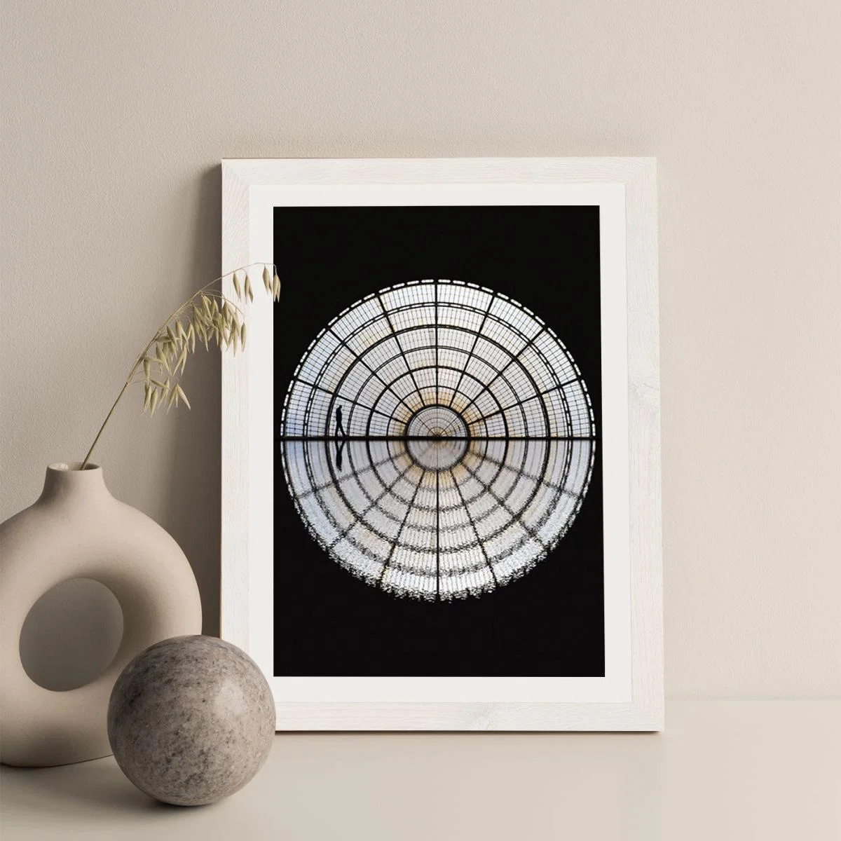 Milano Walking Art Print White Frame – image 2