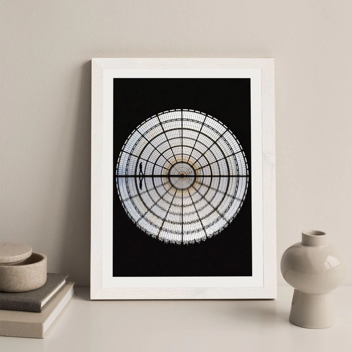 Milano Walking Art Print White Frame – image 4