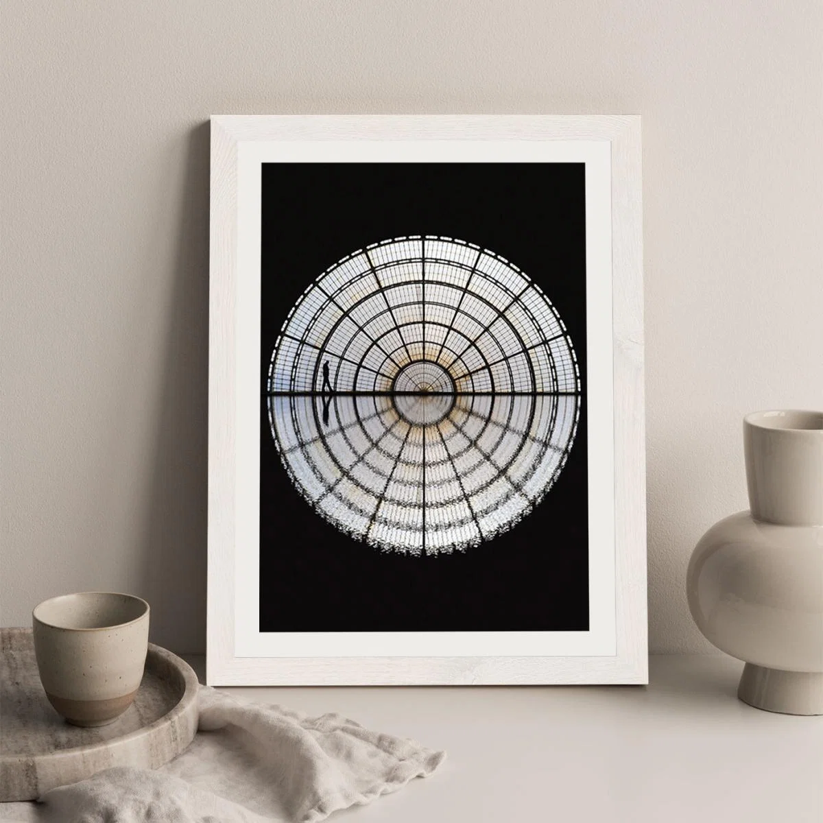 Milano Walking Art Print White Frame – image 5