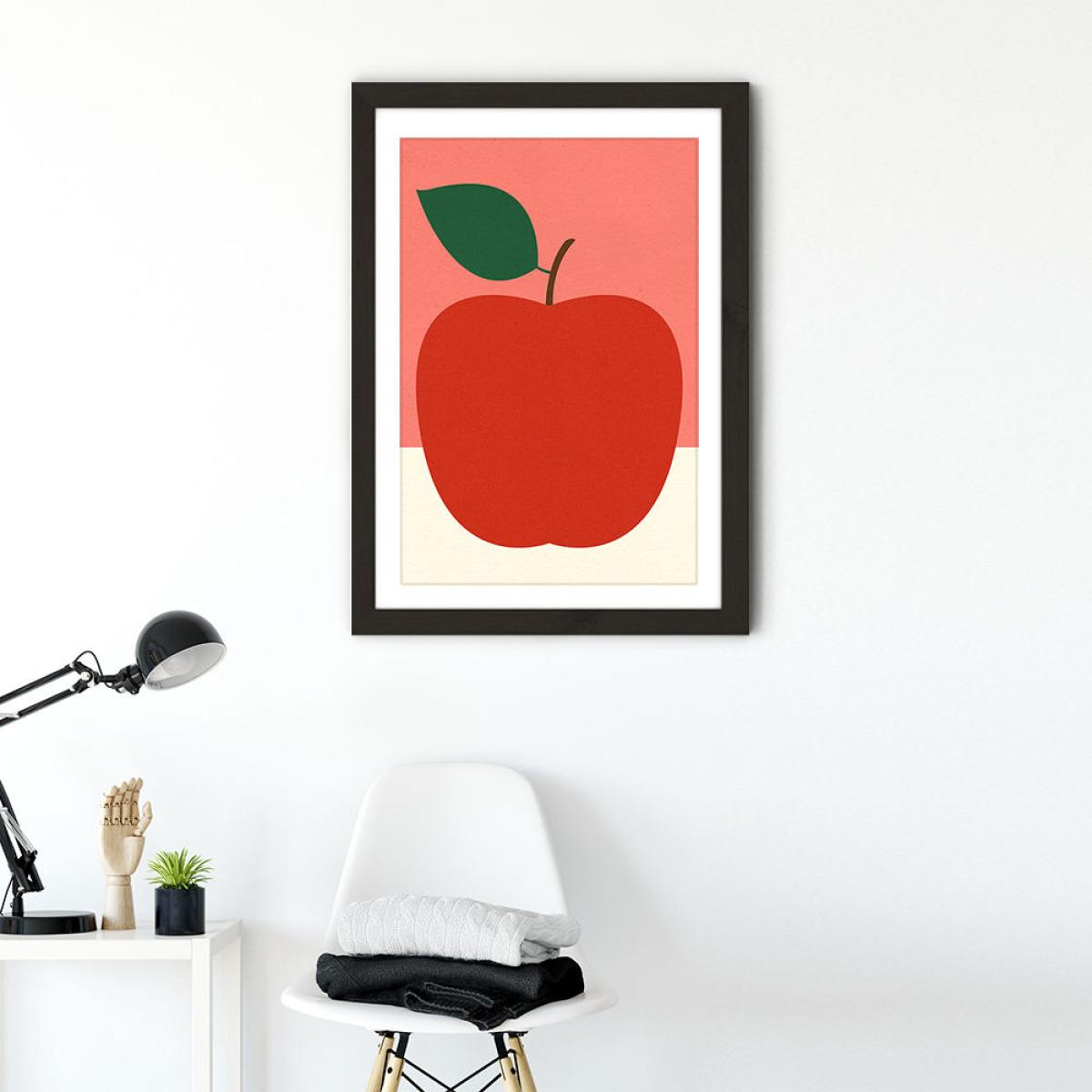 Red Apple Art Print Black Frame – image 2