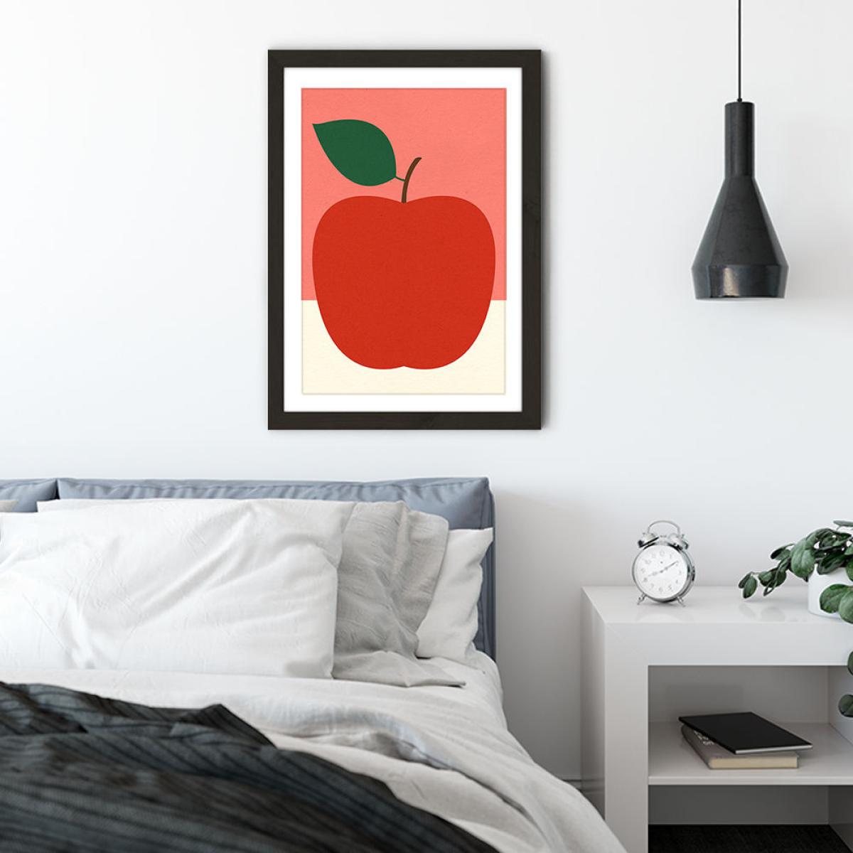Red Apple Art Print Black Frame – image 4