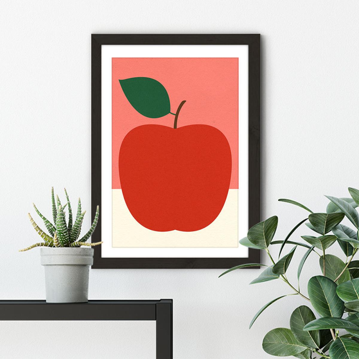 Red Apple Art Print Black Frame – image 5