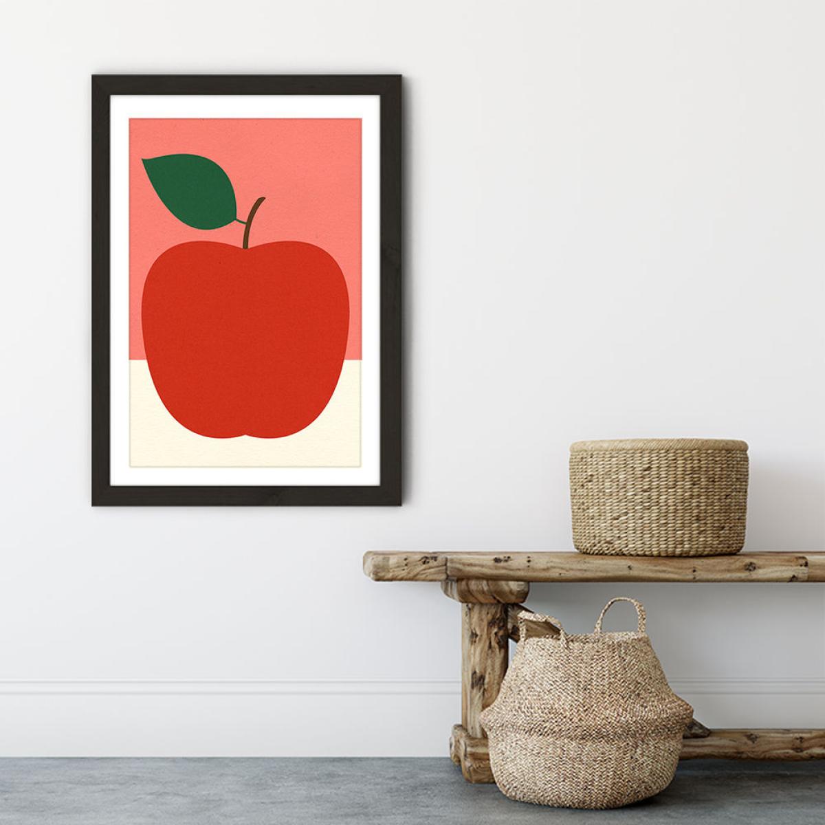 Red Apple Art Print Black Frame – image 6