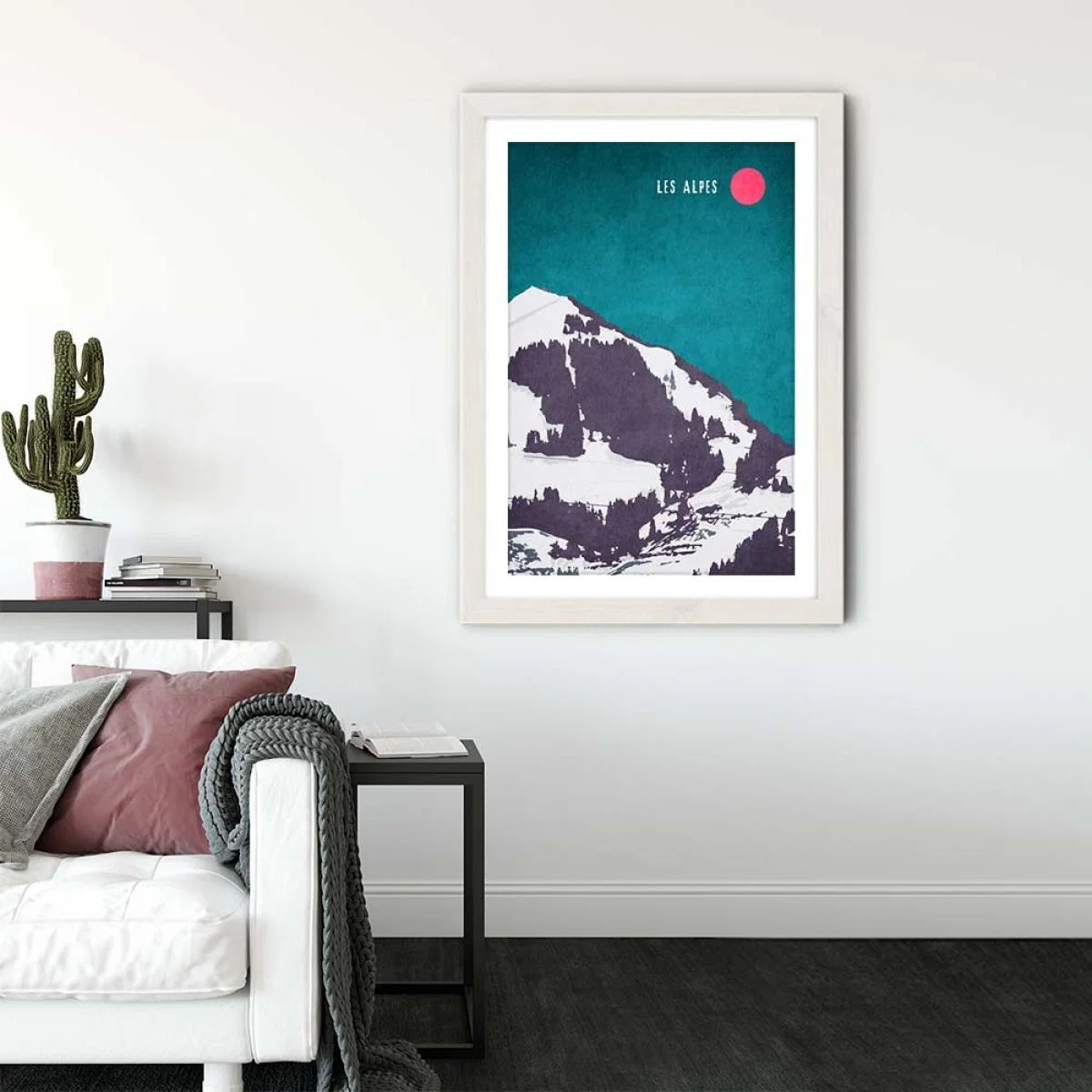 Les Alpes Art Print White Frame – image 3