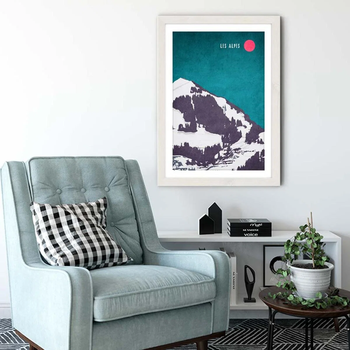Les Alpes Art Print White Frame – image 4