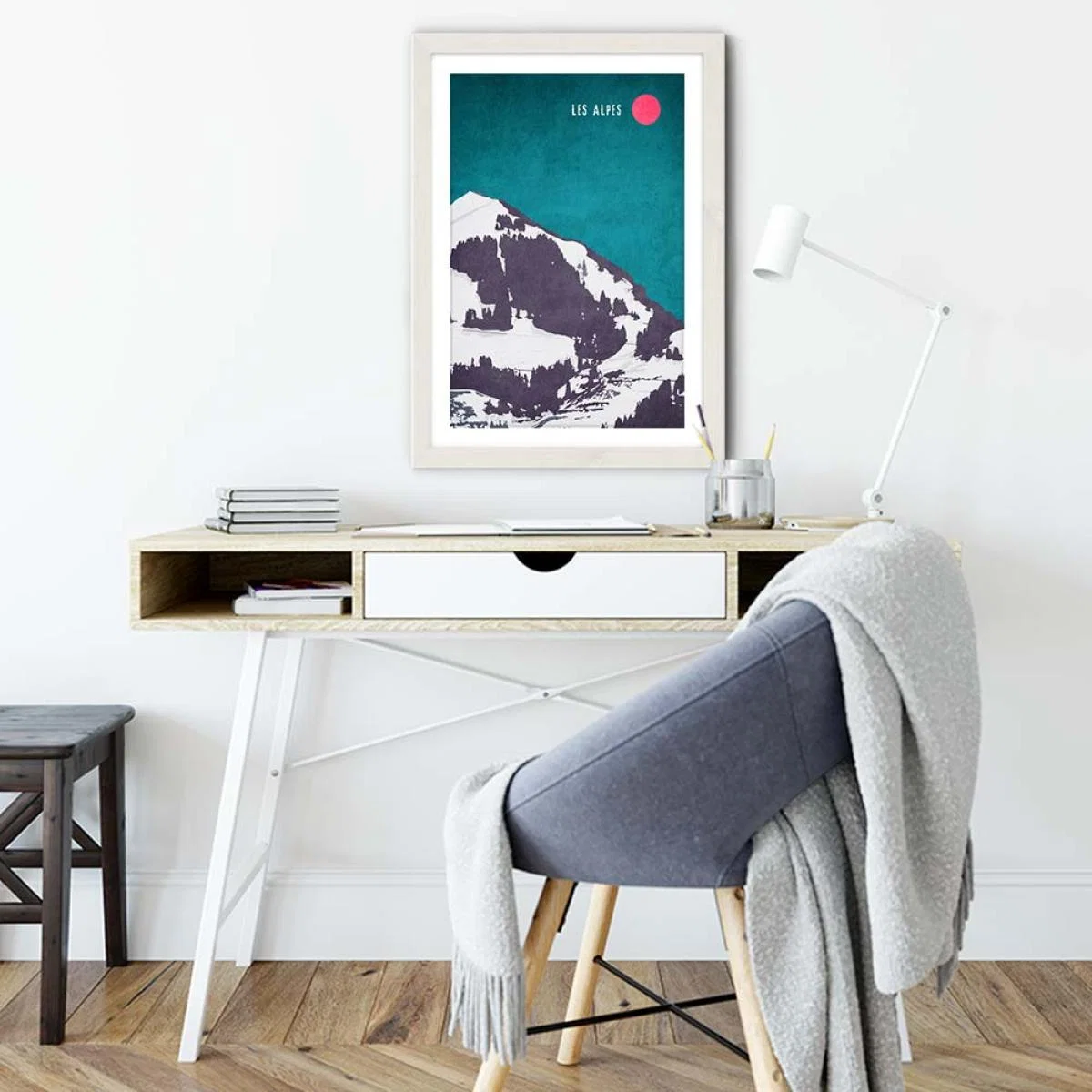 Les Alpes Art Print White Frame – image 5