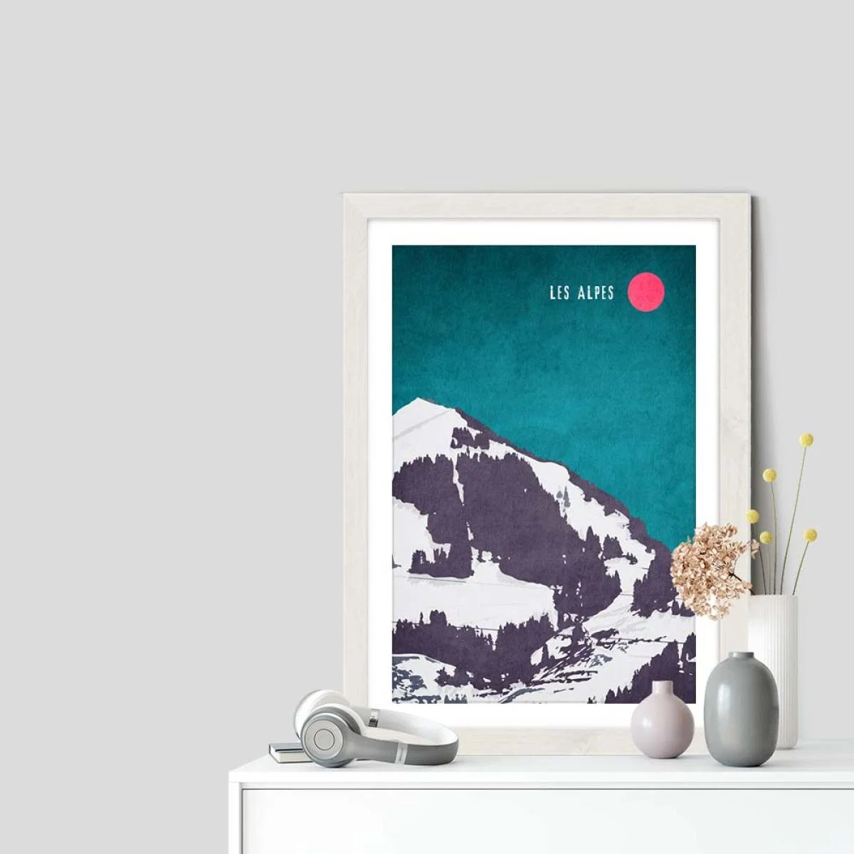 Les Alpes Art Print White Frame – image 7