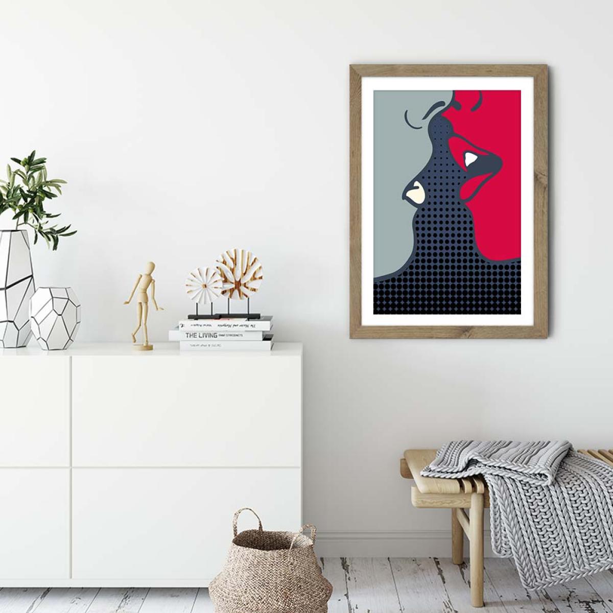The Kiss Art Print Oak Frame – image 3