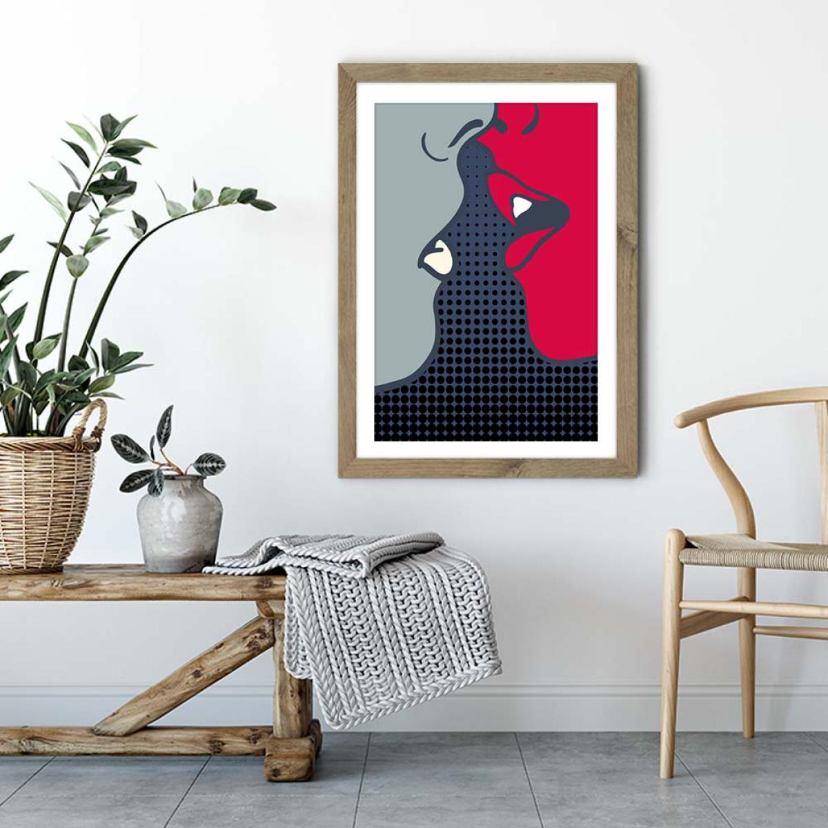 The Kiss Art Print Oak Frame – image 4