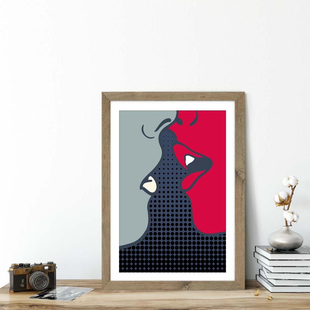 The Kiss Art Print Oak Frame – image 5