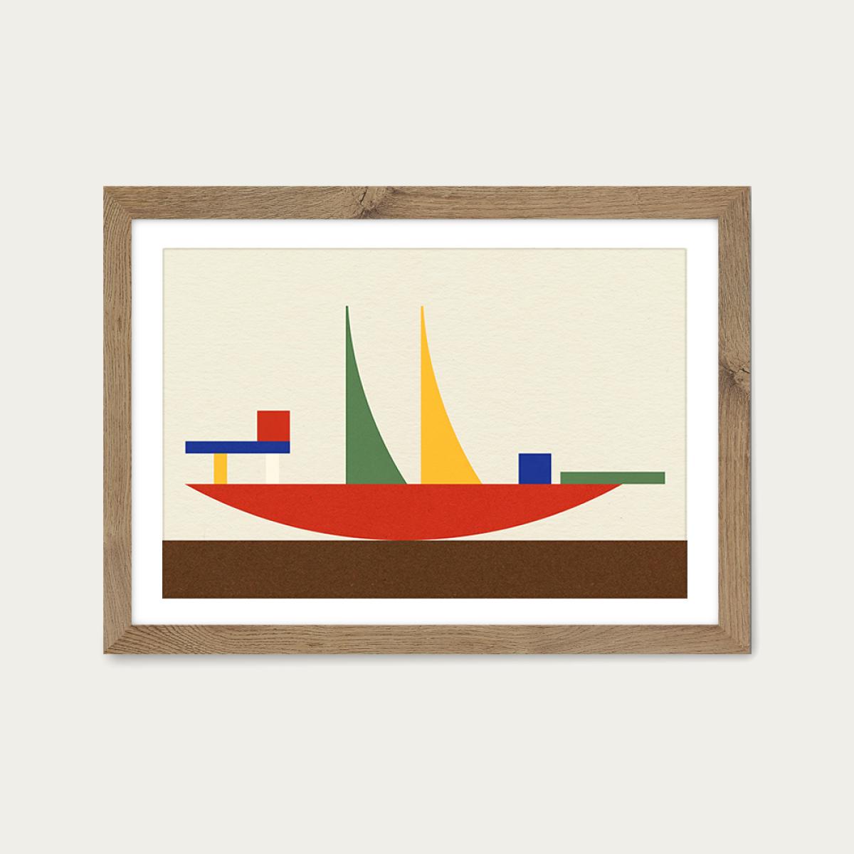 Alma Buscher Bauhaus Bauspiel Art Print Oak Frame – image 1