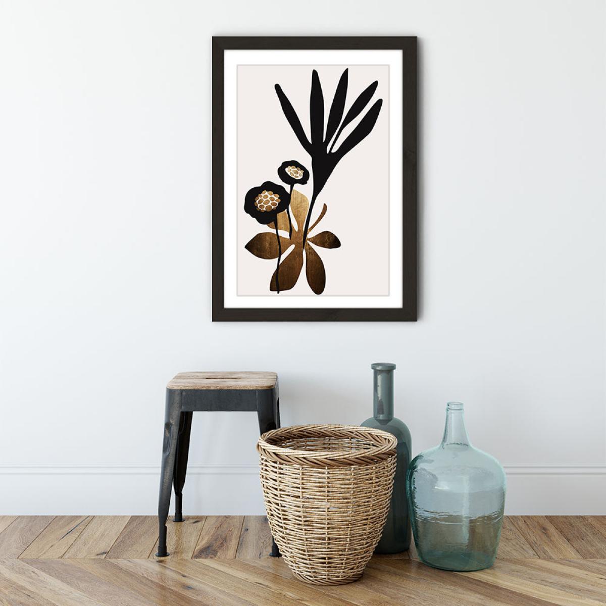 Blossom Beauty Gold Art Print Black Frame – image 3