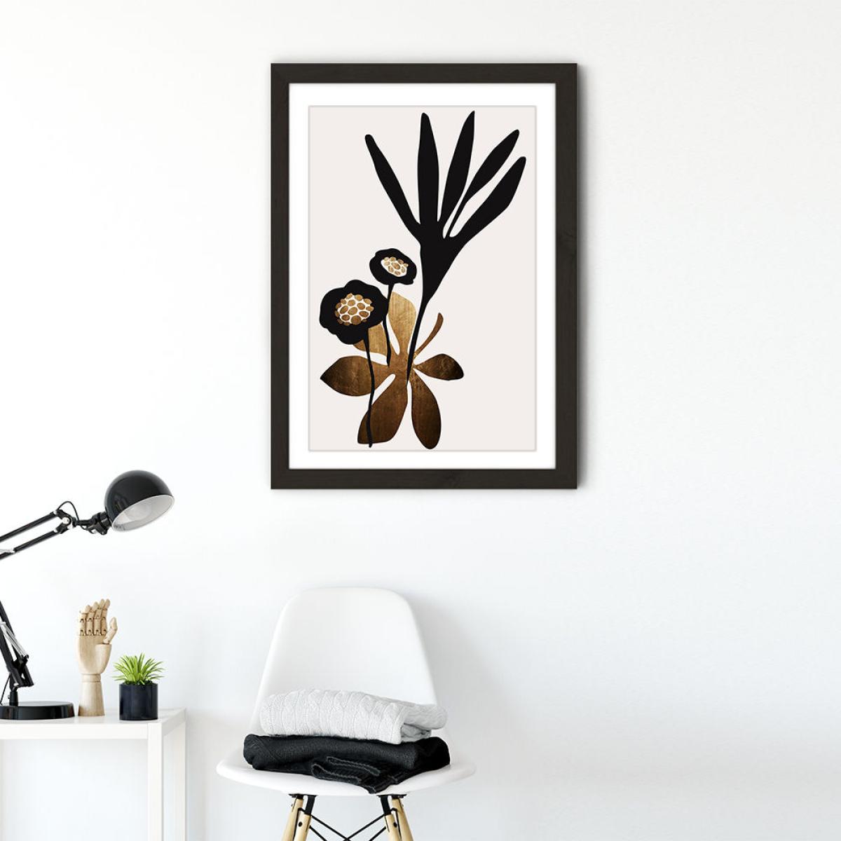 Blossom Beauty Gold Art Print Black Frame – image 4