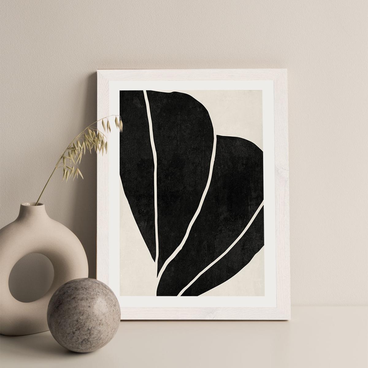 Twined 02 Black Art Print White Frame – image 3