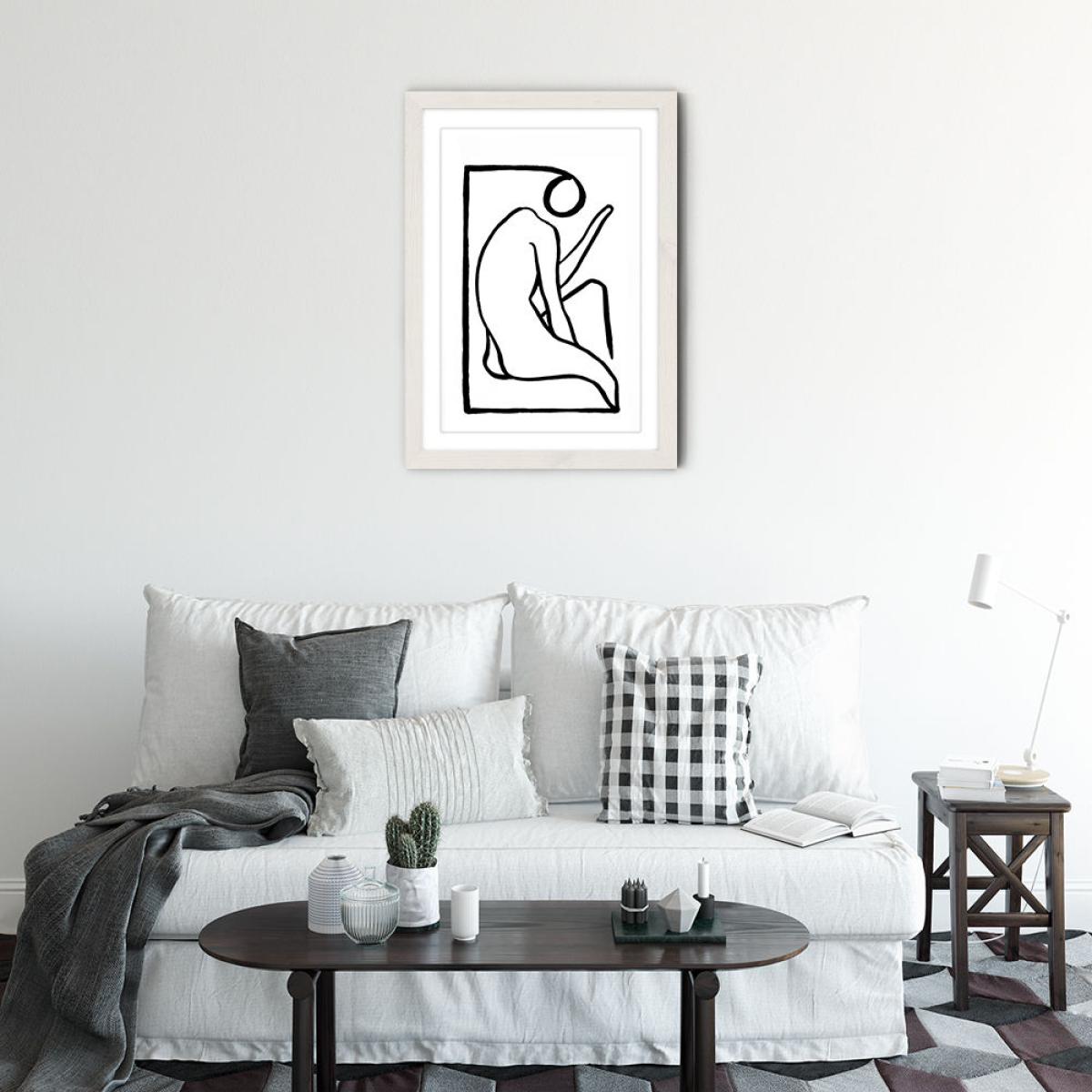 Nude Art Print White Frame – image 2