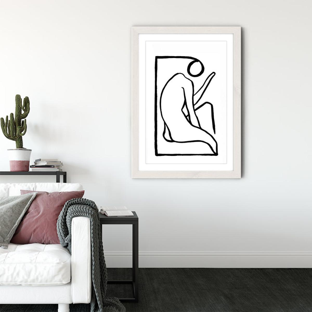 Nude Art Print White Frame – image 3