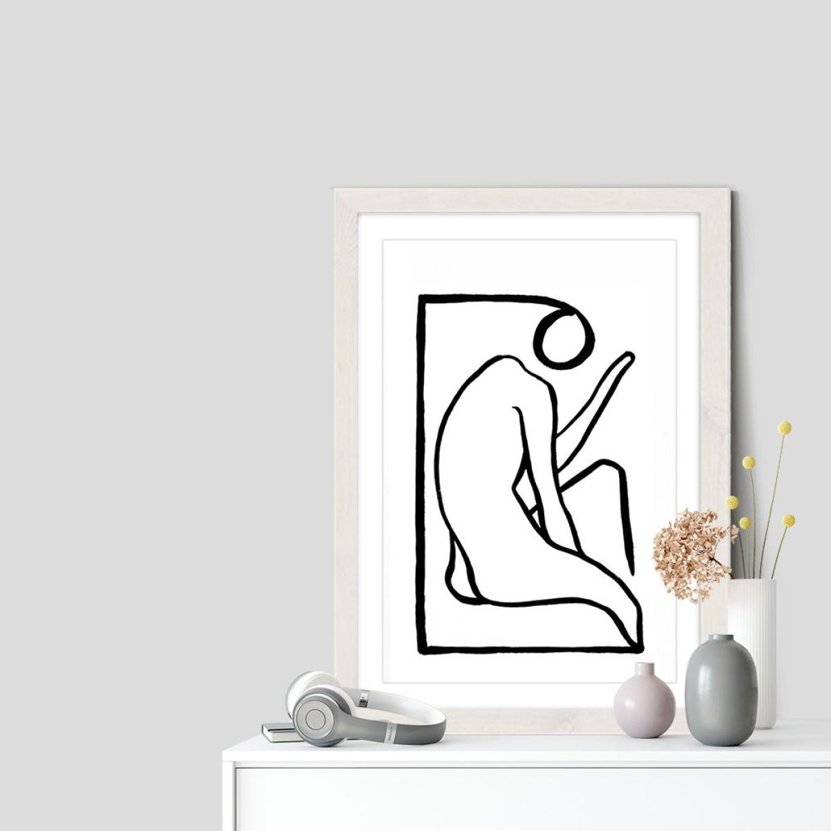 Nude Art Print White Frame – image 6